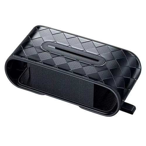 Car Tissue Box Holder Leather Vehicle Seat Back Organizer with Metal Opening Design for Cars - 1