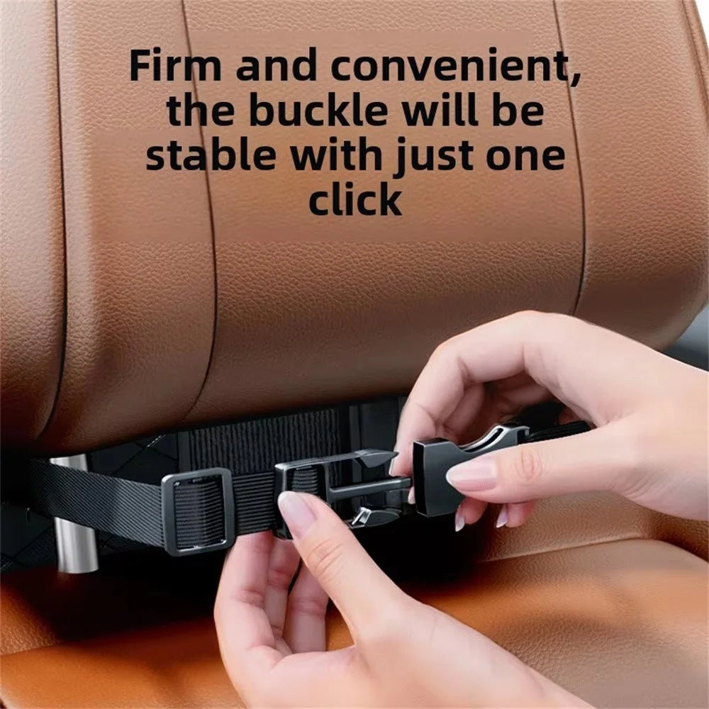 Car Tissue Box Holder Leather Vehicle Seat Back Organizer with Metal Opening Design for Cars - 4