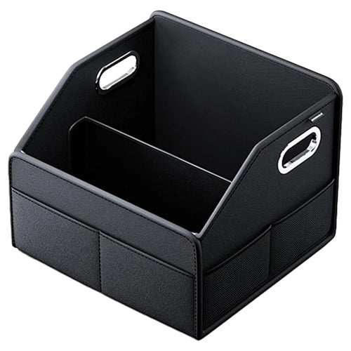 Car Trunk Organizer Storage Box PU Leather Foldable Storage Container Multi-Compartment - 1
