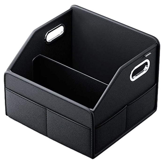 Car Trunk Organizer Storage Box PU Leather Foldable Storage Container Multi-Compartment - 1