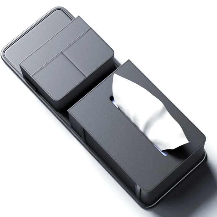 Car Seat Side Tissue Box Holder Hanging Organizer Multi-Functional Storage Bag for Universal Vehicle Interior - 1