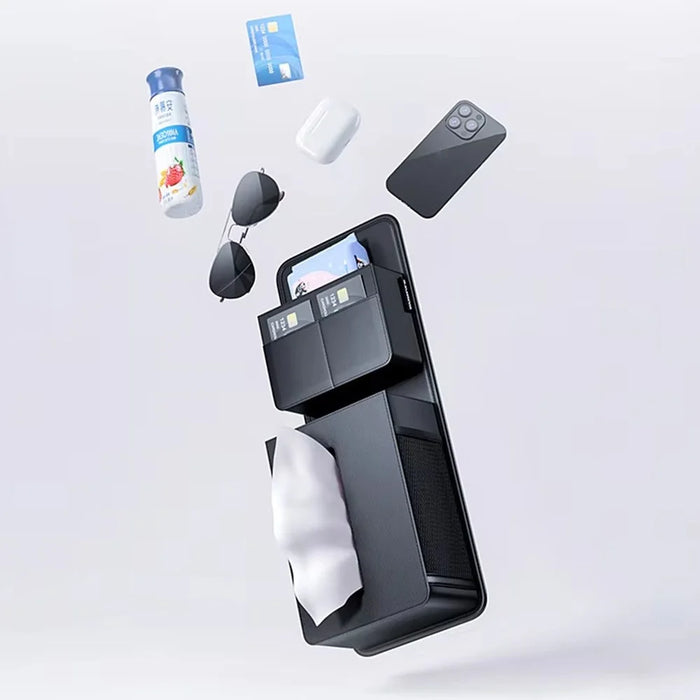 Car Seat Side Tissue Box Holder Hanging Organizer Multi-Functional Storage Bag for Universal Vehicle Interior - 3