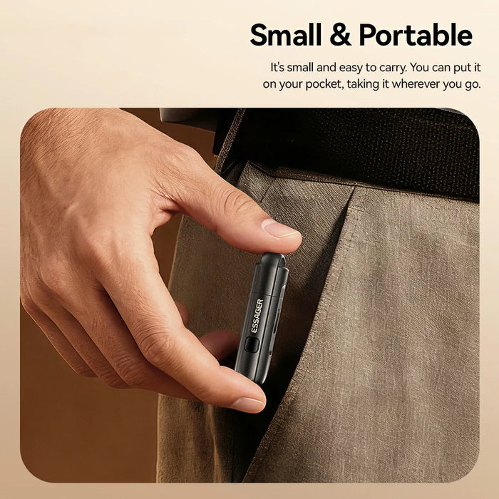 ESSAGER 2-in-1 Type-C Adapter Cigarette Lighter Adapter Portable Heating Device with Auto Shutoff - Black - 6