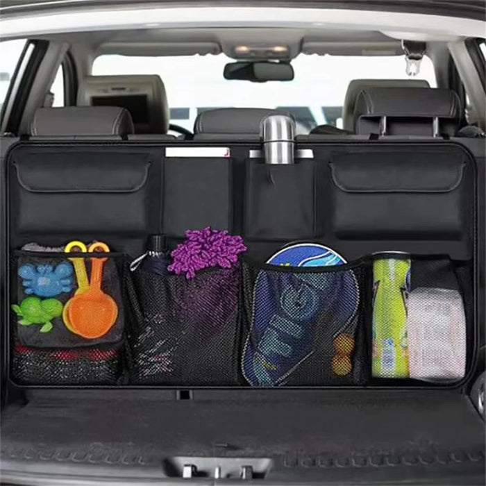 Car Trunk Storage Bag Oxford Cloth Waterproof Large Capacity Seat Back Headrest Hanging Organizer - Black - 4