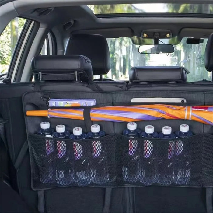 Car Trunk Storage Bag Oxford Cloth Waterproof Large Capacity Seat Back Headrest Hanging Organizer - Black - 5