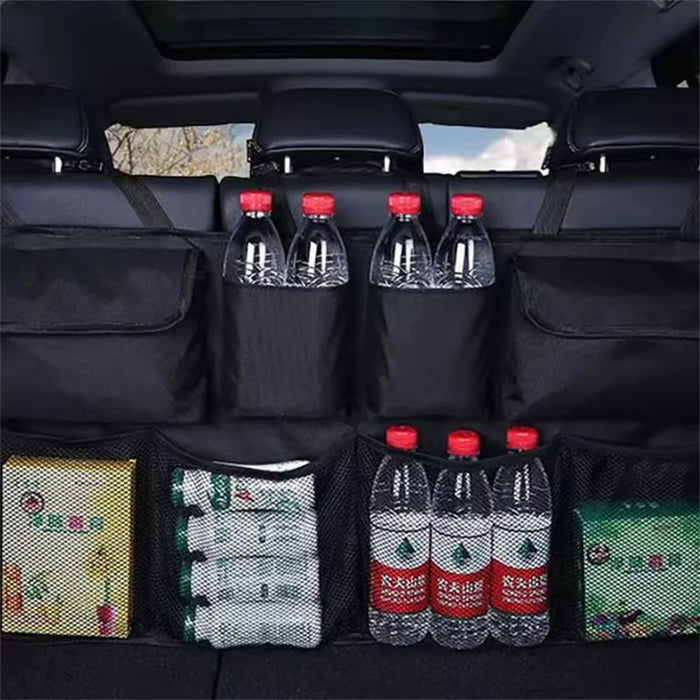 Car Trunk Storage Bag Oxford Cloth Waterproof Large Capacity Seat Back Headrest Hanging Organizer - Black - 6