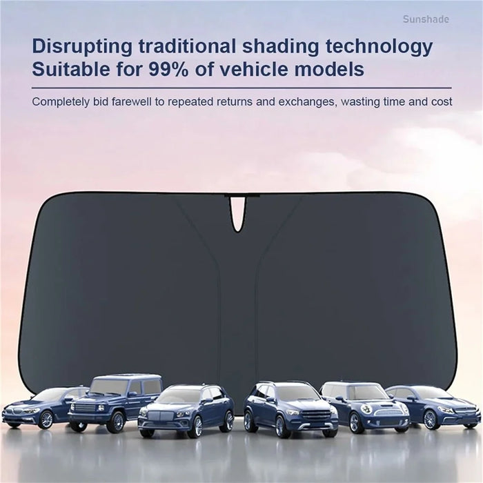 Size L Foldable Car Windshield Sunshade Silver Coating UV Protection Heat Insulation Sun Shade for Universal Vehicle - 2
