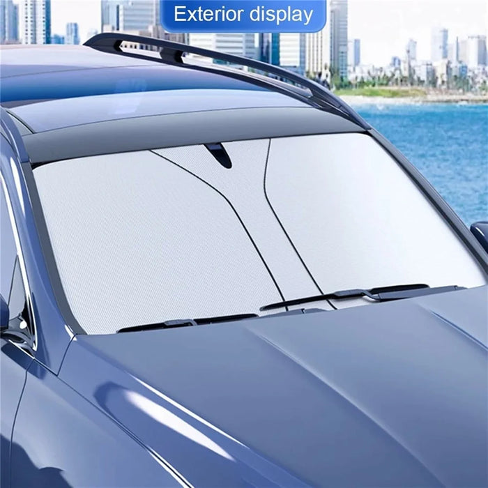 Size L Foldable Car Windshield Sunshade Silver Coating UV Protection Heat Insulation Sun Shade for Universal Vehicle - 3