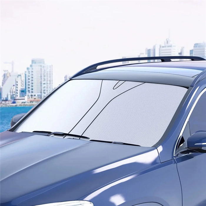 Size L Foldable Car Windshield Sunshade Silver Coating UV Protection Heat Insulation Sun Shade for Universal Vehicle - 6