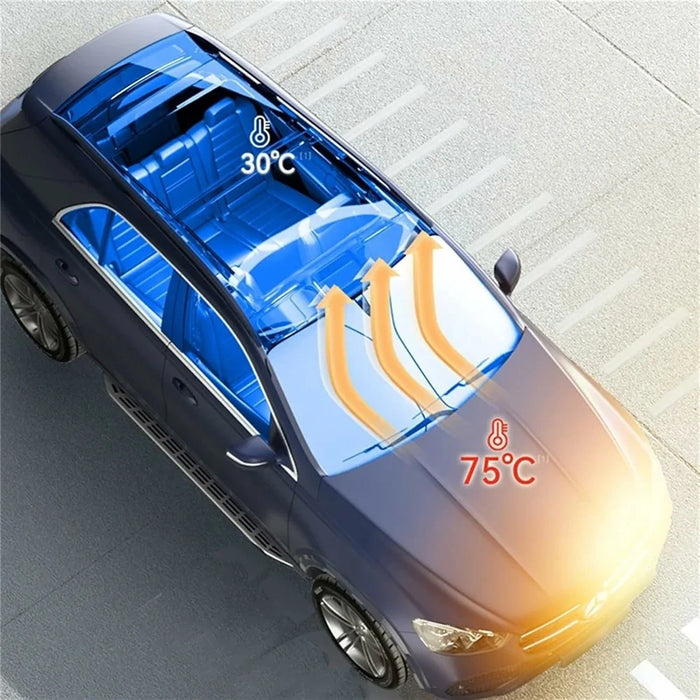 Size S Foldable Car Windshield Sunshade Silver Coating UV Protection Heat Insulation Sun Shade for Universal Vehicle - 4
