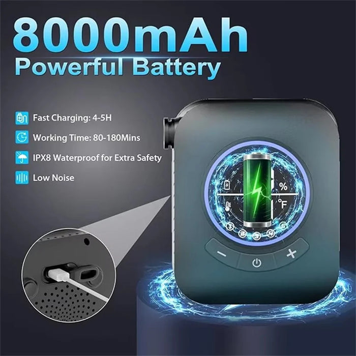 Smart LCD Display Portable Shower Built-in 8000mAh Battery IPX8 Waterproof 5 Speeds Camping Bathing Set - 3