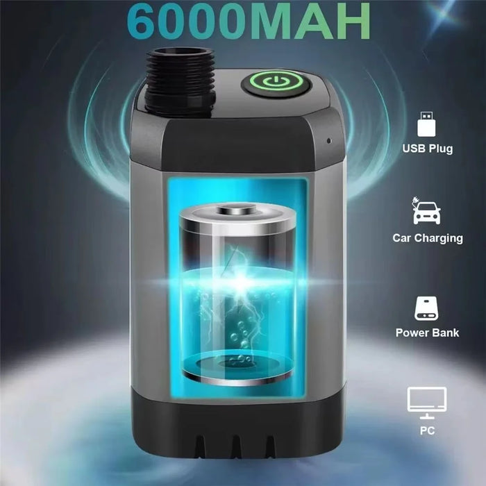 Portable Electric Shower Pump Built-in 6000mAh Battery IPX7 Waterproof 4 Modes Camping Bathing Set - Grey - 2