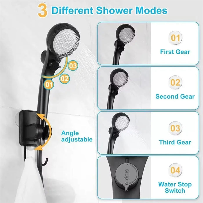 Portable Electric Shower Pump Built-in 6000mAh Battery IPX7 Waterproof 4 Modes Camping Bathing Set - Grey - 4