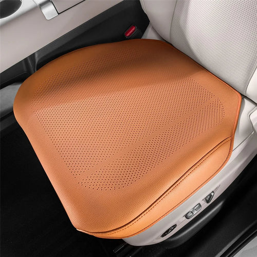 Ventilated Car Seat Cushion Summer Breathable Car Seat Pad PU Leather Car Seat Cover - Orange - 1
