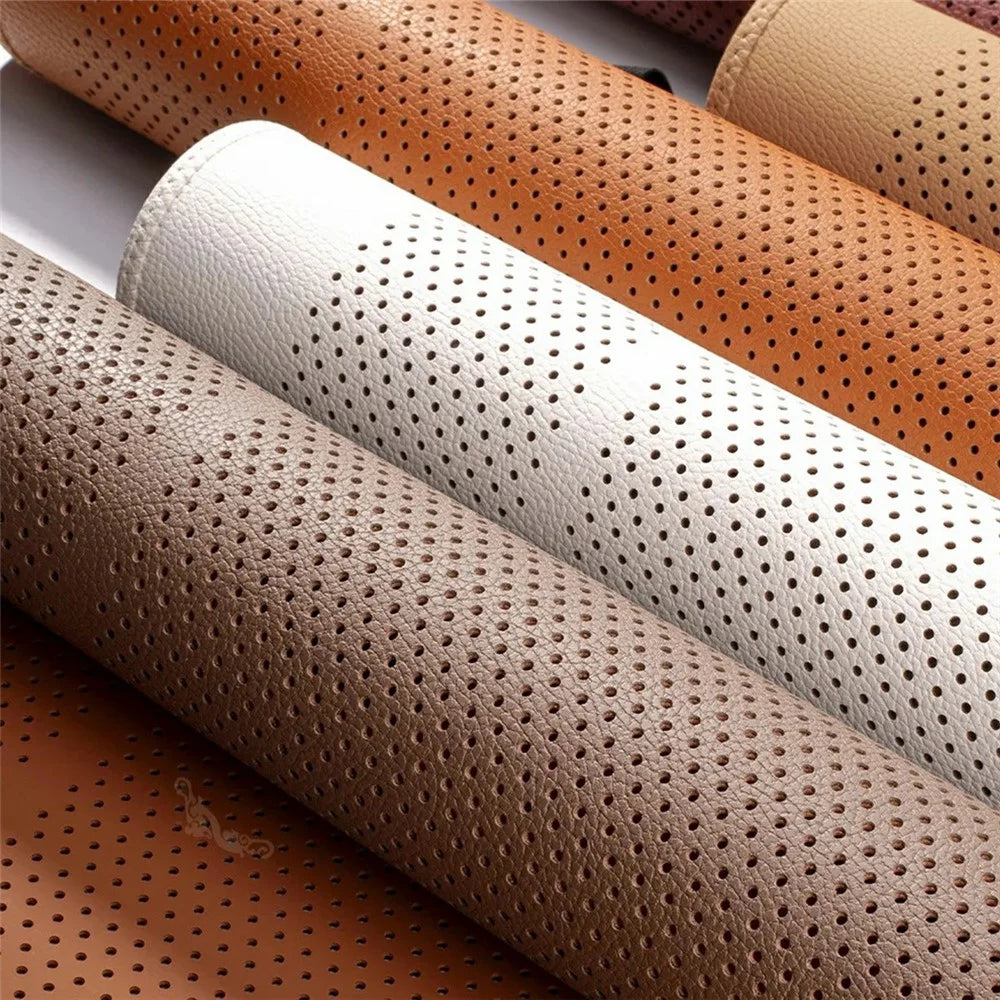 Ventilated Car Seat Cushion Summer Breathable Car Seat Pad PU Leather Car Seat Cover - Orange - 5