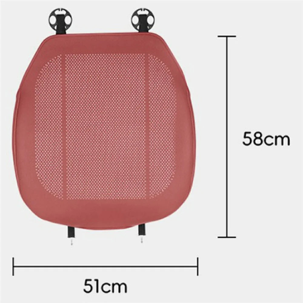 Ventilated Car Seat Cushion Summer Breathable Car Seat Pad PU Leather Car Seat Cover - Orange - 6