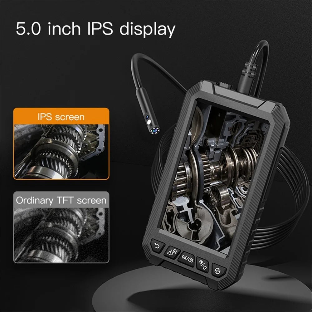 ANESOK ALS5003 5-inch IPS LCD Handheld Digital Endoscope with Dual 8mm Lens / 5m Hard Cable IP67 Waterproof Borescope Scope Camera - 3