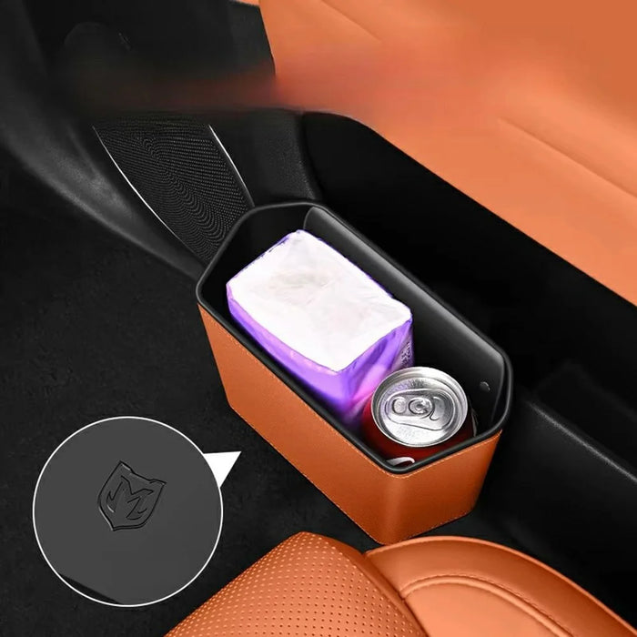 Car Hanging Trash Can Large Capacity Multi-function Storage Box Seat Back Organizer - Orange - 3