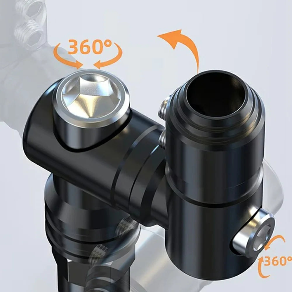 Motorcycle Handlebar Mirror Extender Aluminum Alloy M10 Adjustable Rearview Mirror Mount for Bikes E-Scooter - Black - 5