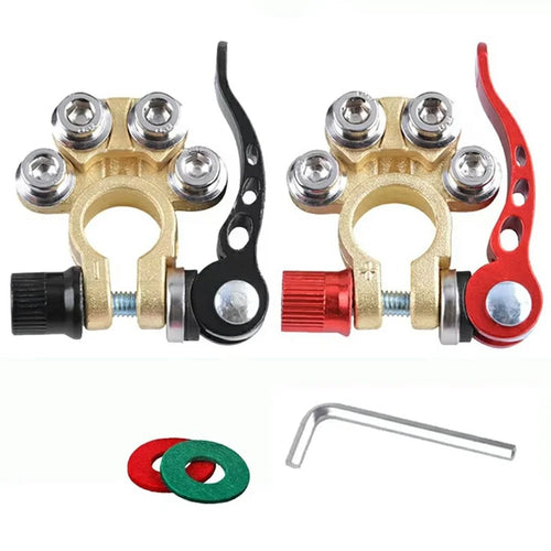 2Pcs Quick Release Battery Terminals 4 Way Car Battery Terminals Clamps 12V / 24V Battery Terminal Connectors for Car Truck Caravan - 1