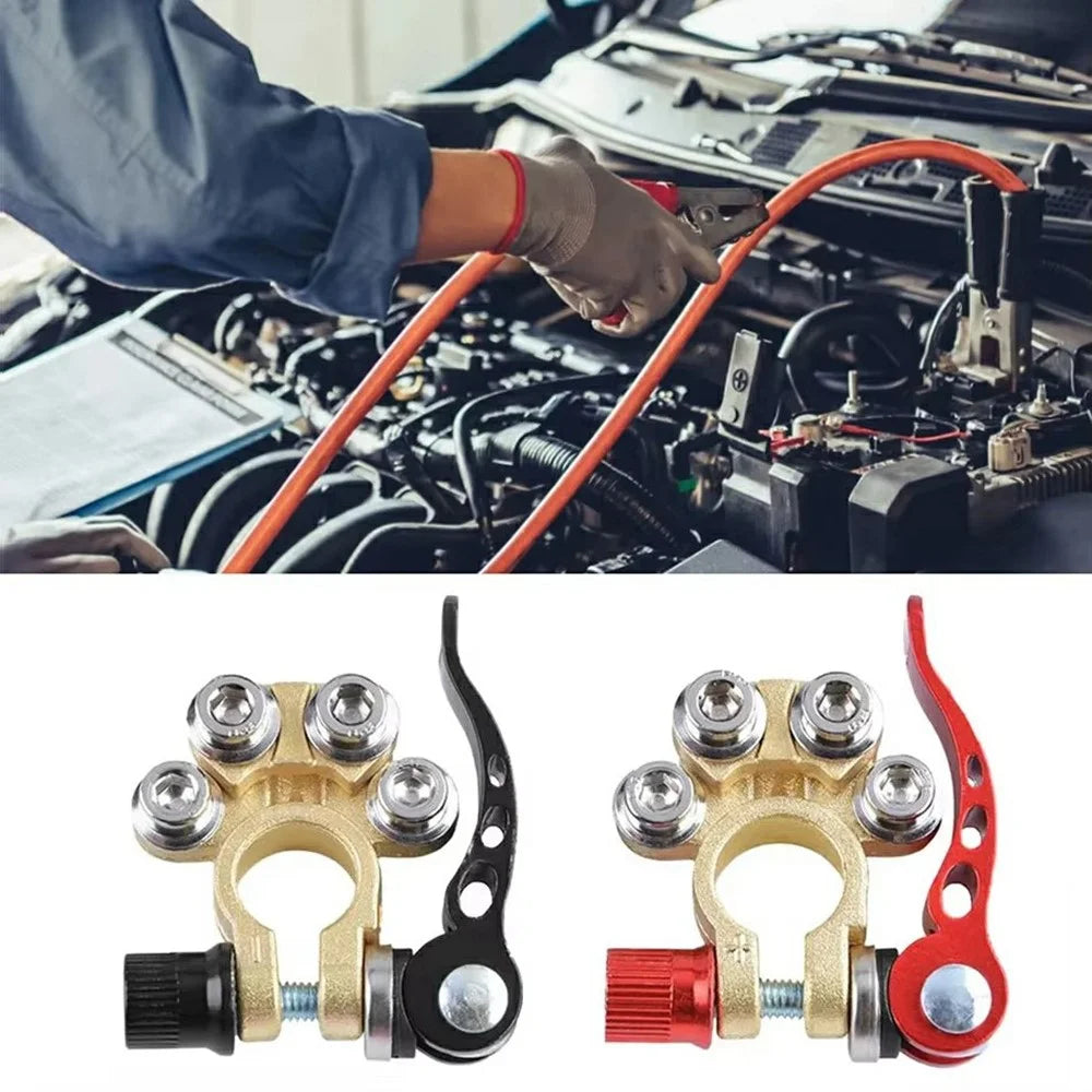 2Pcs Quick Release Battery Terminals 4 Way Car Battery Terminals Clamps 12V / 24V Battery Terminal Connectors for Car Truck Caravan - 3