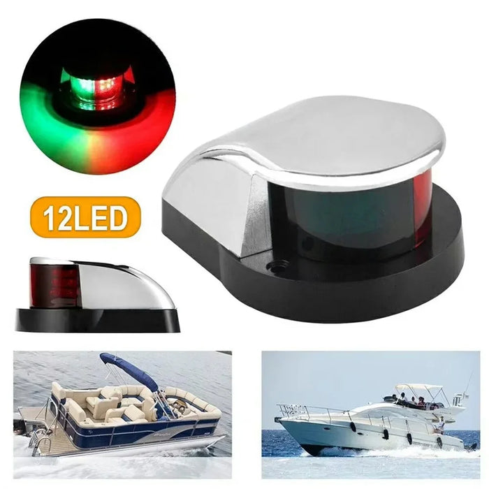 12-LED Marine Navigation Light Boat Signal Light IP67 Waterproof Red Green Bow Light for Yacht Sailing - 3