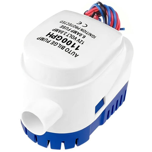 12V Bilge Pump 1100GPH Submersible Water Pump Auto Float Switch for RV Marine Boat - 1