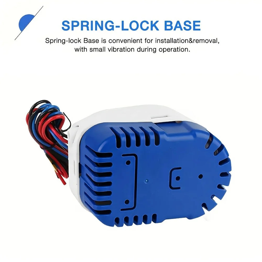 12V Bilge Pump 1100GPH Submersible Water Pump Auto Float Switch for RV Marine Boat - 4