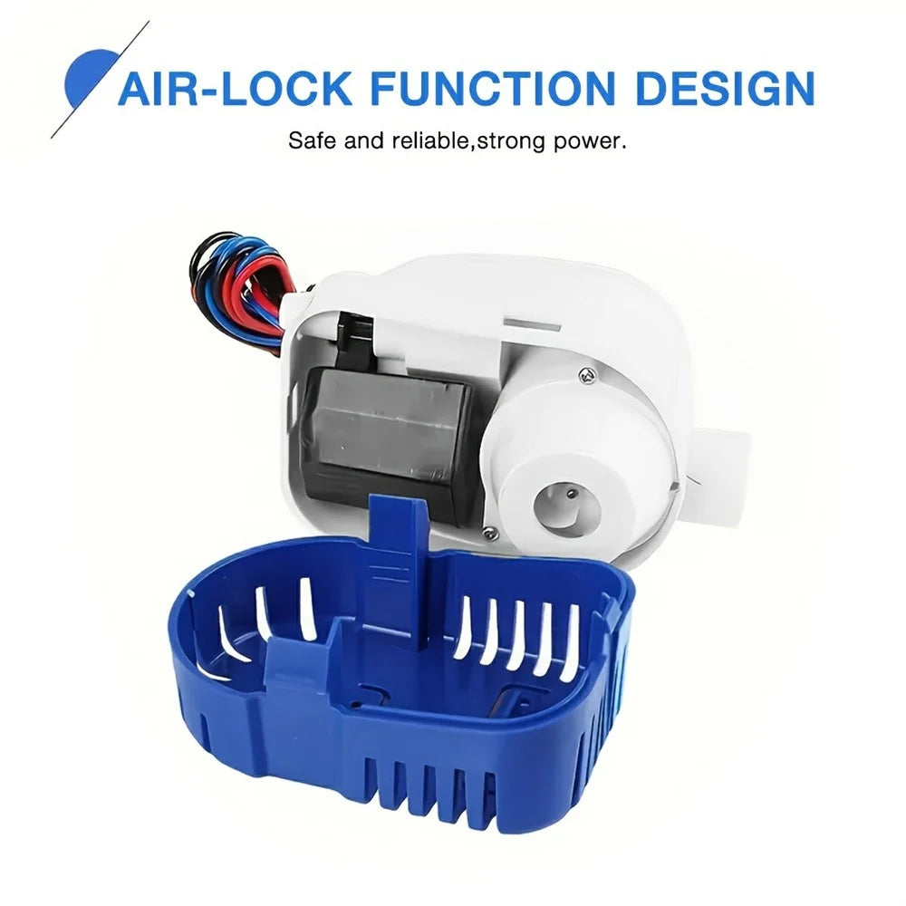 12V Bilge Pump 1100GPH Submersible Water Pump Auto Float Switch for RV Marine Boat - 5