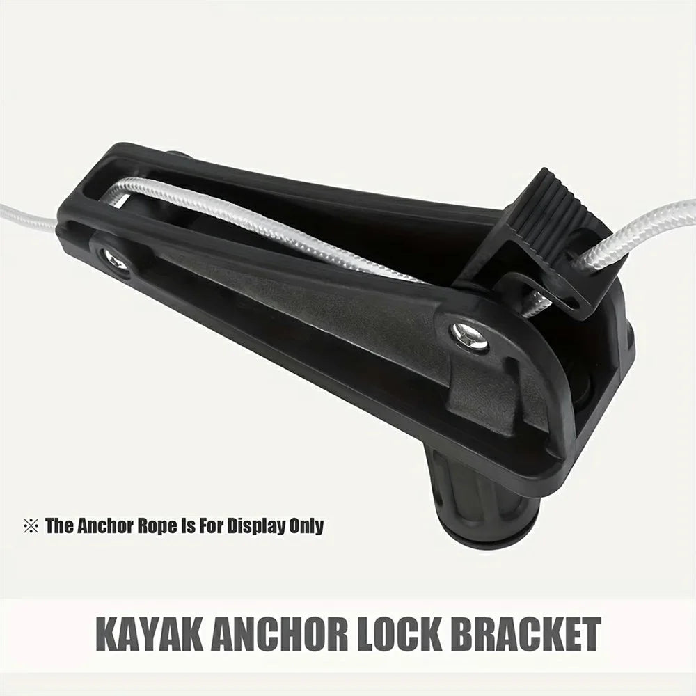 Kayak Anchor Lock Bracket 360 Degree Rotation Fishing Boat Cleat Rope Holder for Kayak Canoe - Black - 3