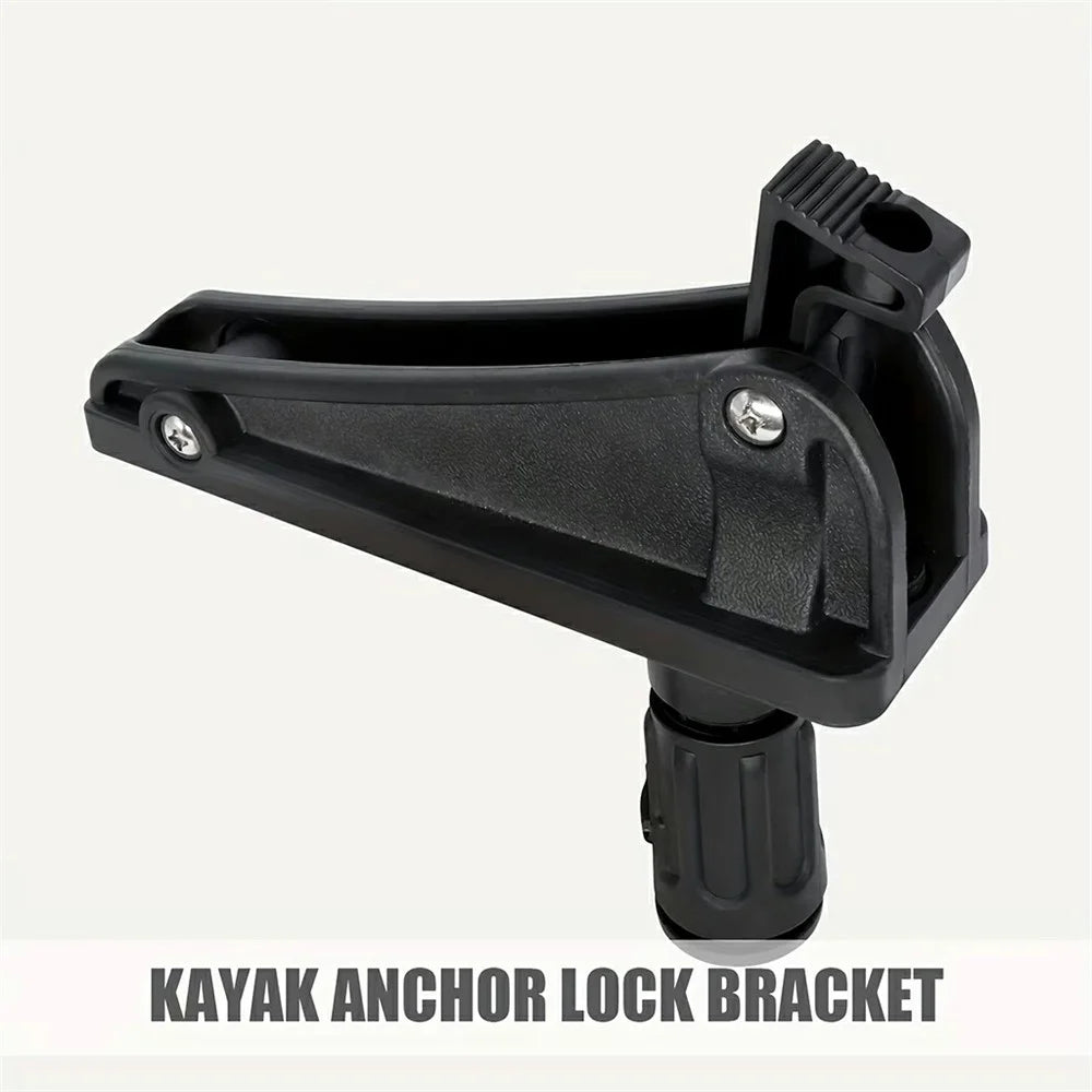 Kayak Anchor Lock Bracket 360 Degree Rotation Fishing Boat Cleat Rope Holder for Kayak Canoe - Black - 5
