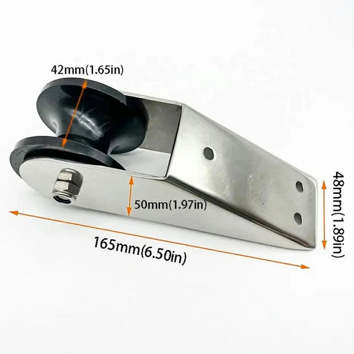 Stainless Steel Boat Anchor Roller Fixed Bracket Marine Hardware Accessories for Yacht - Silver - 7