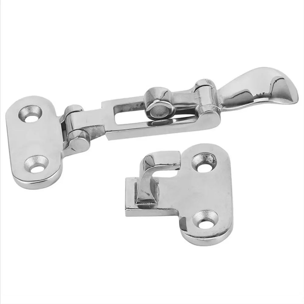 110 x 50mm 316 Stainless Steel Heavy Duty Toggle Latch Marine Grade Hasp Lock with Screws for Boat Box Door - Silver - 5
