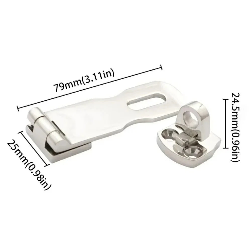Marine Grade Stainless Steel Twist Latch Lock Hasp Buckle with 4 Screws for Boat Yacht RV Cabin Door - Silver - 6