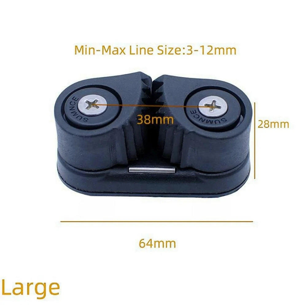 Anodized Aluminum + Nylon Rope Clamp Ball Bearing Cam Cleat for Sailing Boat Kayak Marine - L - 5