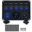 5 Gang Switch Panel with Voltmeter Dual USB Car Charger Cigarette Lighter Socket for RV Marine Boat - Blue - 1
