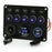 5 Gang Switch Panel with Voltmeter Dual USB Car Charger Cigarette Lighter Socket for RV Marine Boat - Blue - 5