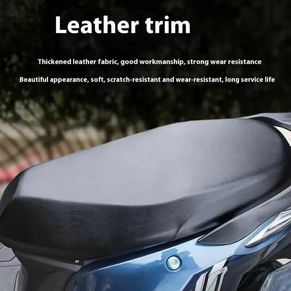 50x27cm Universal Motorcycle Scooter Seat Cover PU Leather Waterproof All Season Seat Protective Cover for Electric Bike - 4