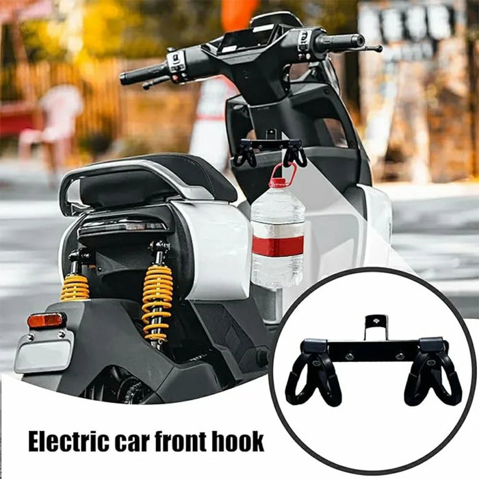 Double Hook Anti-Drop Electric Scooter Hook Plastic Motorcycle Hanger for Bottle Bag Umbrella - Black - 3