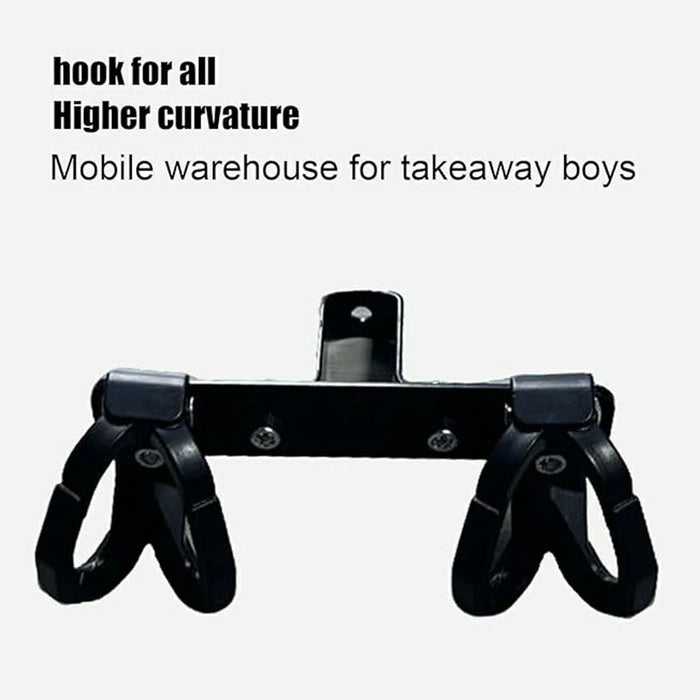 Double Hook Anti-Drop Electric Scooter Hook Plastic Motorcycle Hanger for Bottle Bag Umbrella - Black - 4