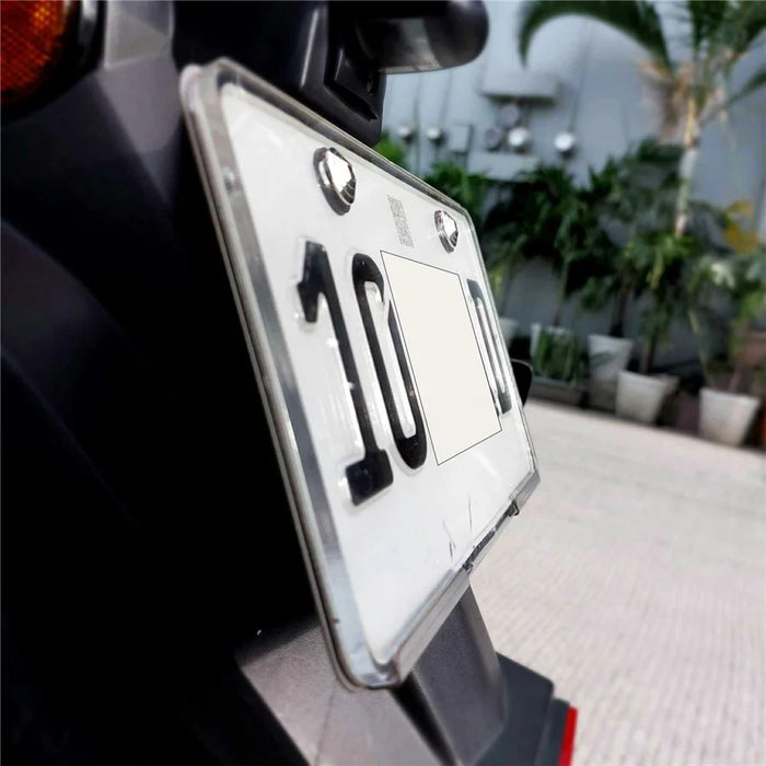 Aluminum Alloy Motorcycle License Plate Frame with 3mm Transparent Acrylic Cover - Black - 2