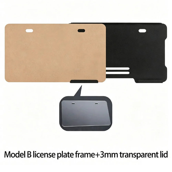 Aluminum Alloy Motorcycle License Plate Frame with 3mm Transparent Acrylic Cover - Black - 3