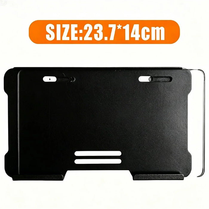 Aluminum Alloy Motorcycle License Plate Frame with 3mm Transparent Acrylic Cover - Black - 4