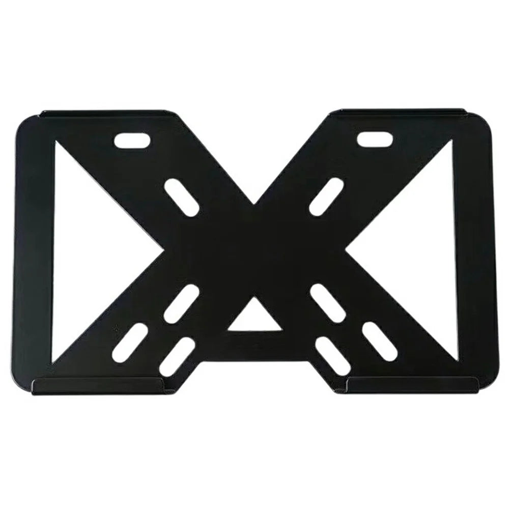 Hollow X Shape Aluminum Alloy Motorcycle License Plate Frame with 3mm Transparent Acrylic Cover - Black - 4
