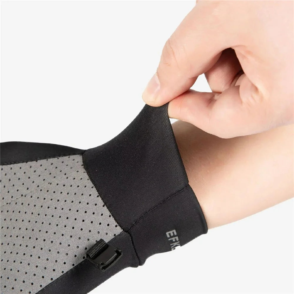 WINDS 1 Pair Two-Finger Exposed Ice Silk Outdoor Gloves Anti-Slip Breathable Gloves for Cycling Fishing Sports - M Size - 6
