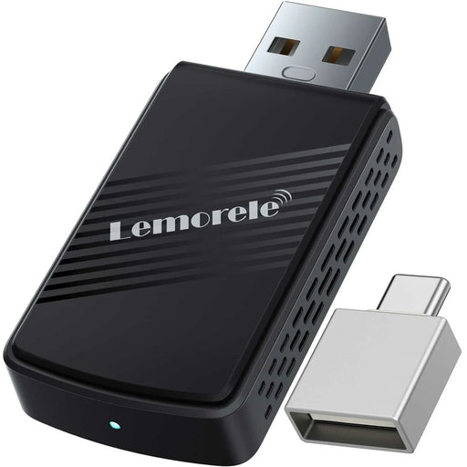 LEMORELE P90 Wireless CarPlay Adapter Plug and Play 2 in 1 Android Auto Converter with USB-C Adapter - 1