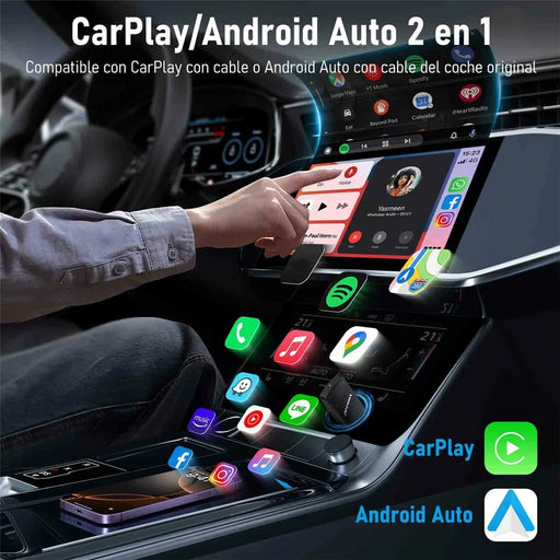 LEMORELE P90 Wireless CarPlay Adapter Plug and Play 2 in 1 Android Auto Converter with USB-C Adapter - 2