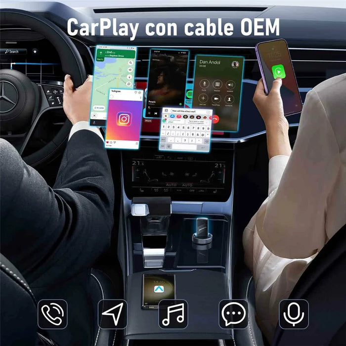 LEMORELE P90 Wireless CarPlay Adapter Plug and Play 2 in 1 Android Auto Converter with USB-C Adapter - 4