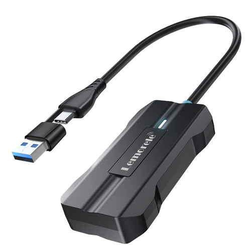 LEMORELE P80 USB / Type-C Wired to Wireless CarPlay Box Bluetooth-compatible WiFi Android Auto Converter - Black - 1