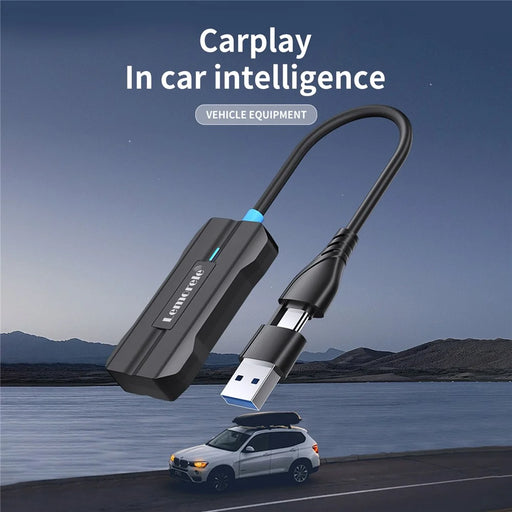 LEMORELE P80 USB / Type-C Wired to Wireless CarPlay Box Bluetooth-compatible WiFi Android Auto Converter - Black - 2